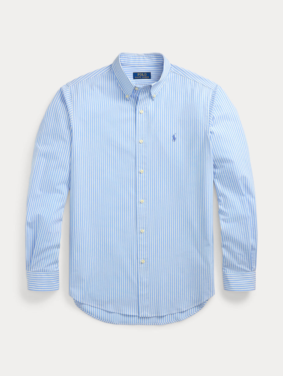 2026 New Arrival Camicia in Popeline Elasticizzato a Righe Blu/Bianco