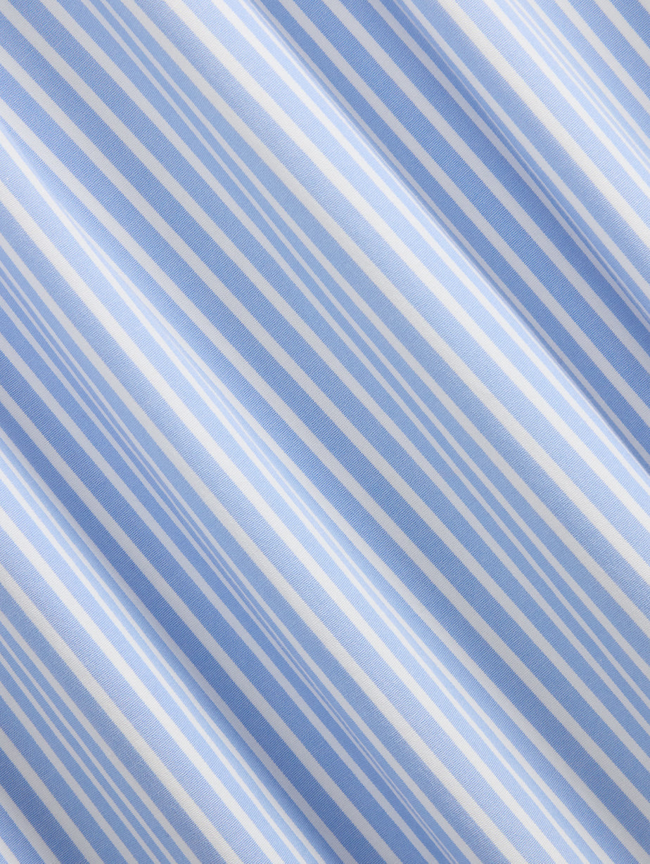 2026 New Arrival Camicia in Popeline Elasticizzato a Righe Blu/Bianco