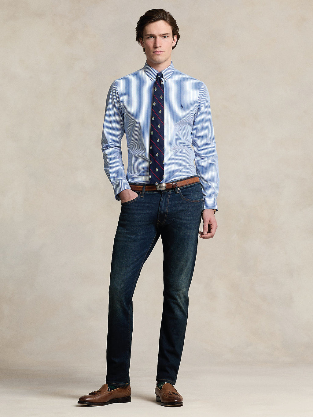 2026 New Arrival Camicia in Popeline Stretch a Righe Blu/Bianco