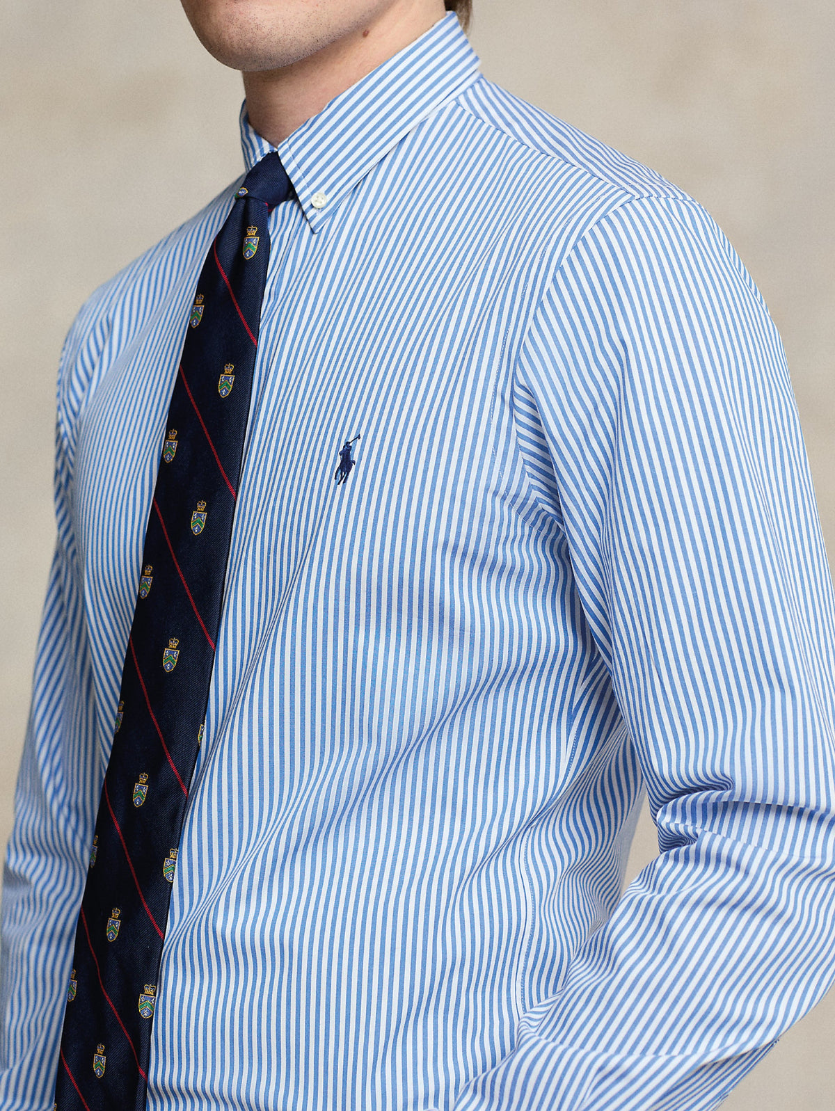 2026 New Arrival Camicia in Popeline Stretch a Righe Blu/Bianco