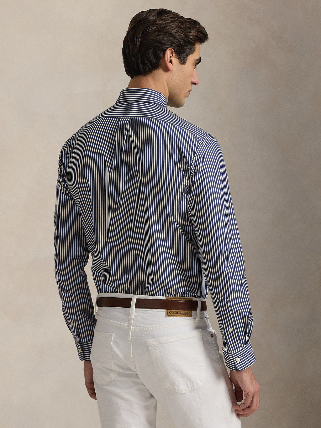 2026 New Arrival Camicia a Righe in Popeline Stretch Blu/Bianco