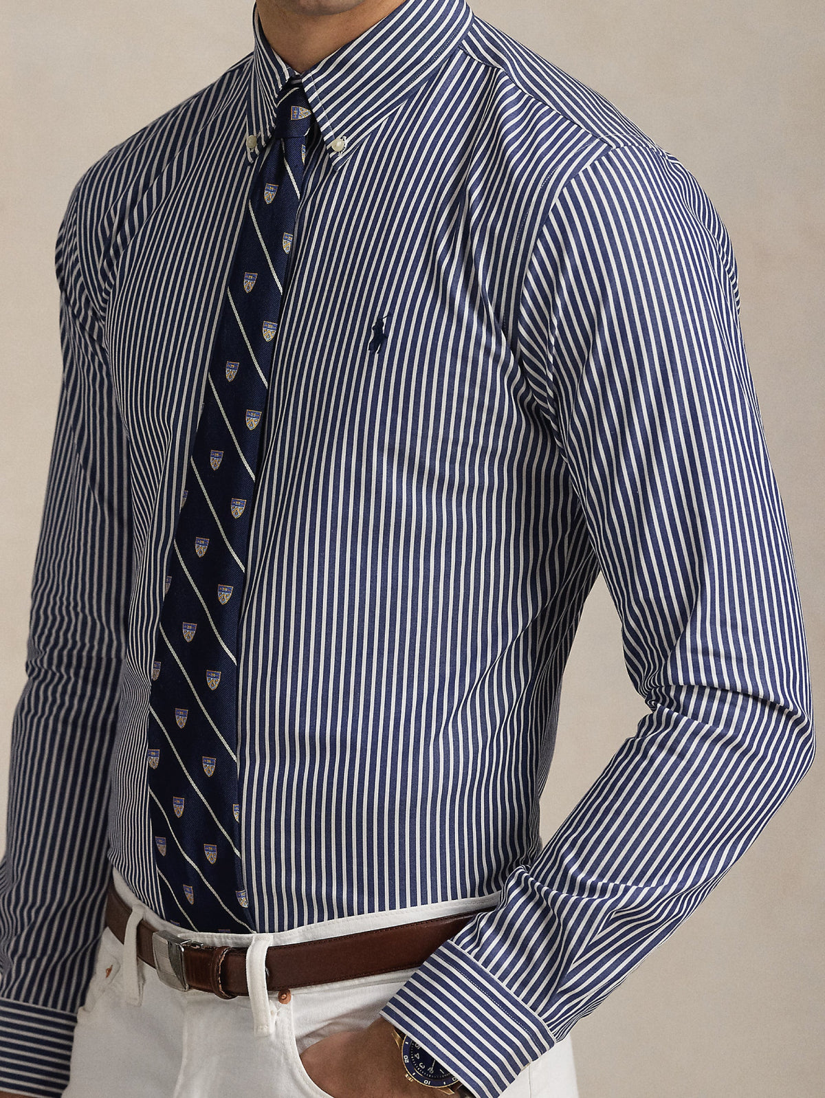 2026 New Arrival Camicia a Righe in Popeline Stretch Blu/Bianco