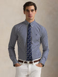 2026 New Arrival Camicia a Righe in Popeline Stretch Blu/Bianco
