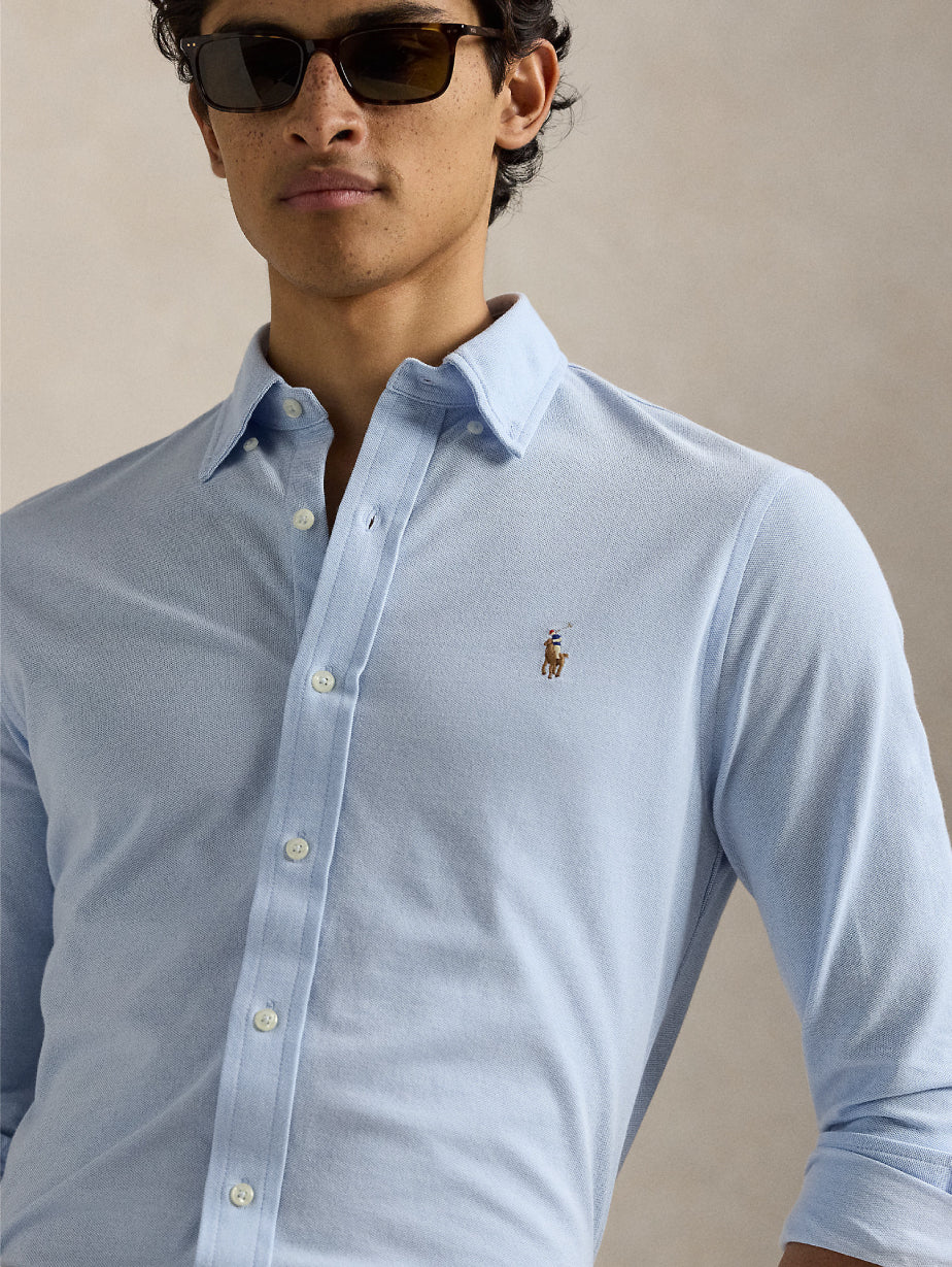 2026 New Arrival Camicia Knit Oxford Chambray Blue