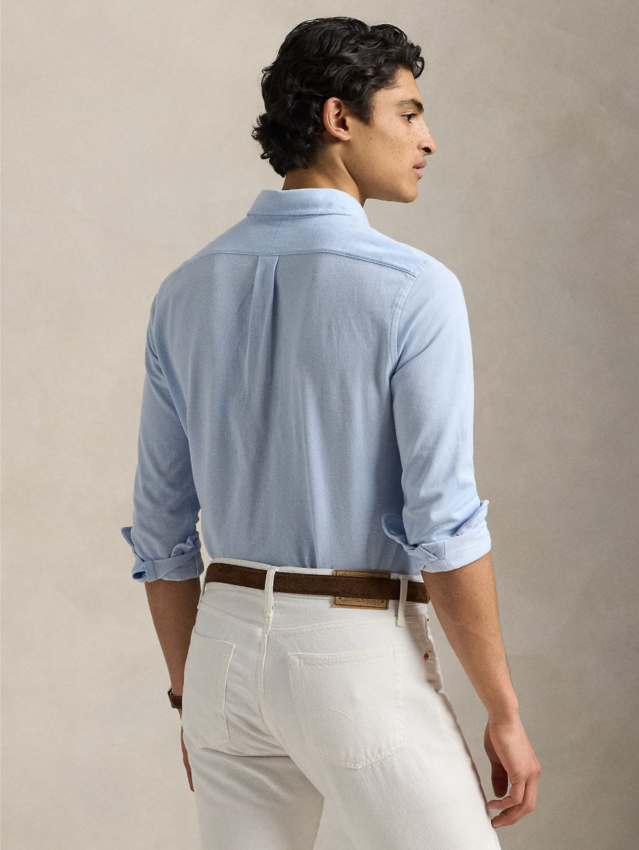 2026 New Arrival Camicia Knit Oxford Chambray Blue