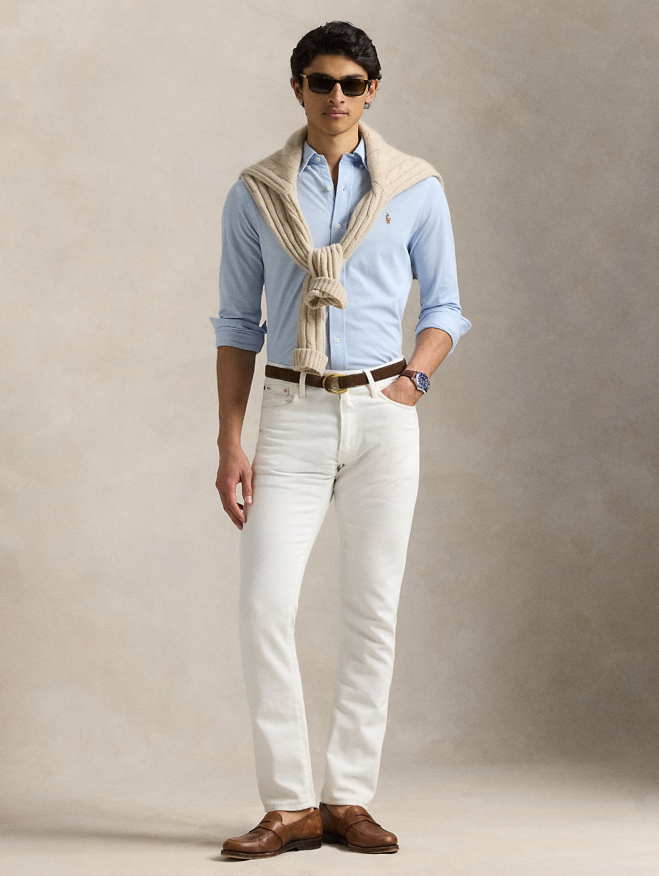 2026 New Arrival Camicia Knit Oxford Chambray Blue