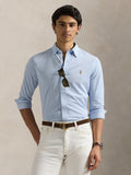 2026 New Arrival Camicia Knit Oxford Chambray Blue