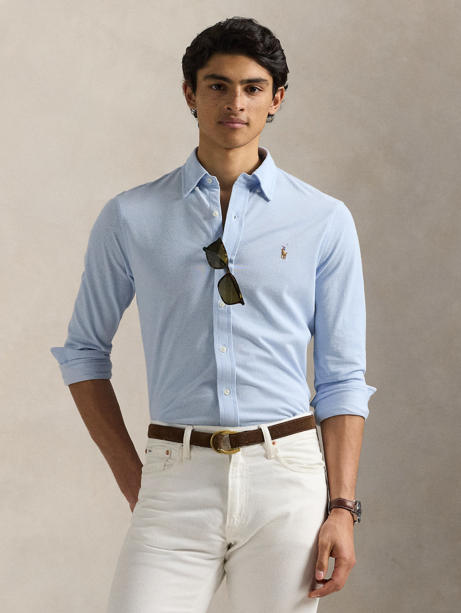 2026 New Arrival Camicia Knit Oxford Chambray Blue