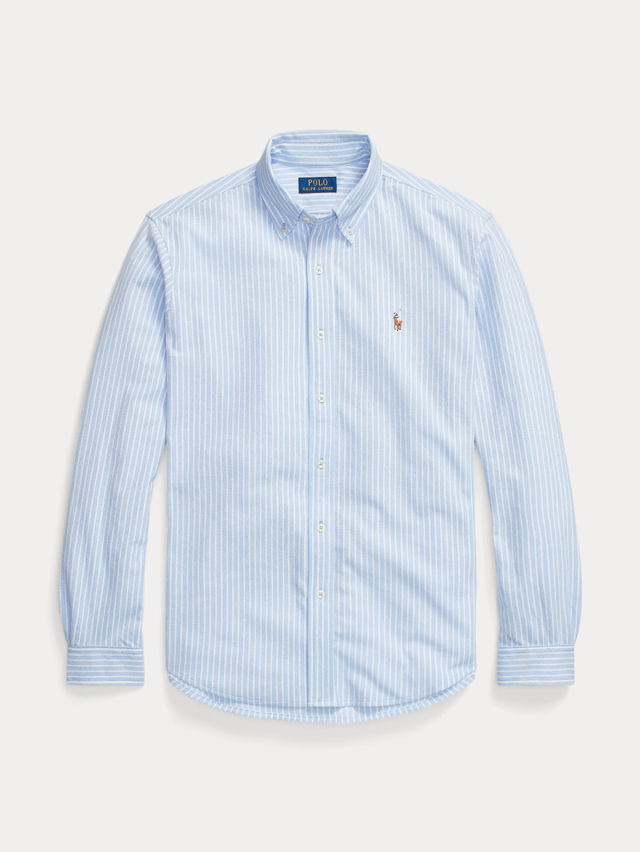 2026 New Arrival Camicia Knit Oxford a Righe Bianco/Blu