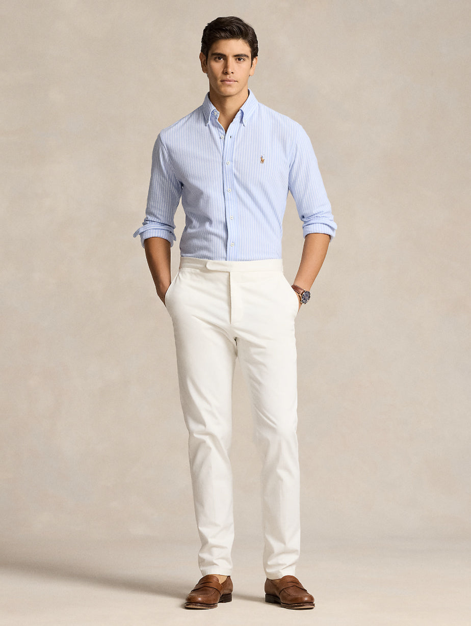 2026 New Arrival Camicia Knit Oxford a Righe Bianco/Blu