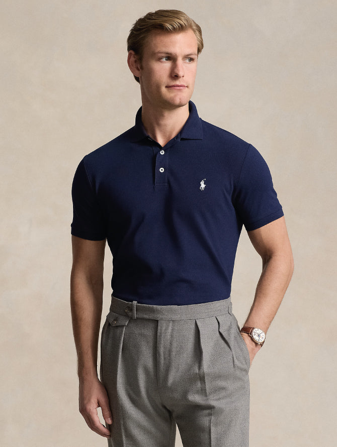2026 New Arrival Polo Maniche Corte In Cotone Mesh Blu Navy