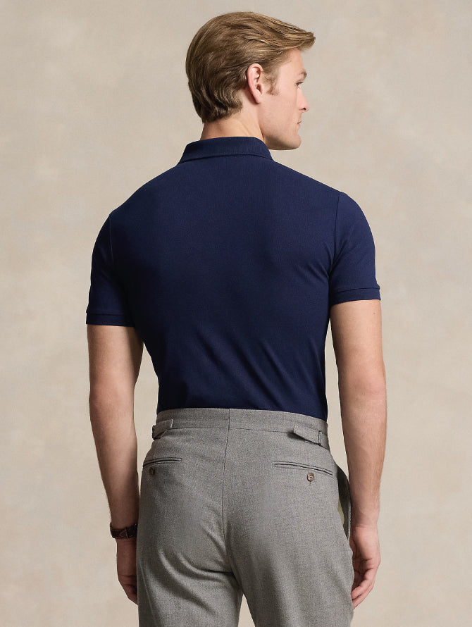 2026 New Arrival Polo Maniche Corte In Cotone Mesh Blu Navy