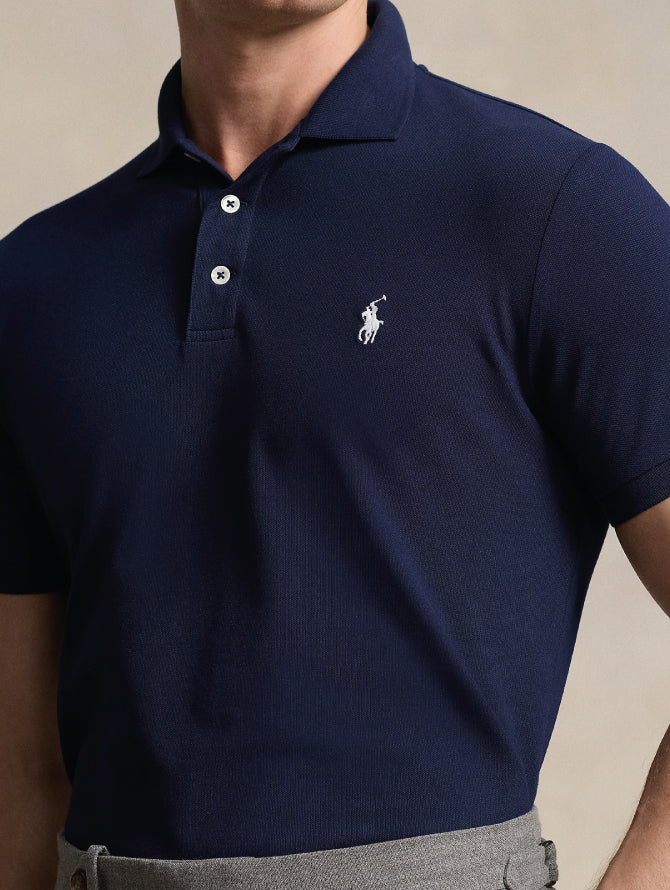 2026 New Arrival Polo Maniche Corte In Cotone Mesh Blu Navy
