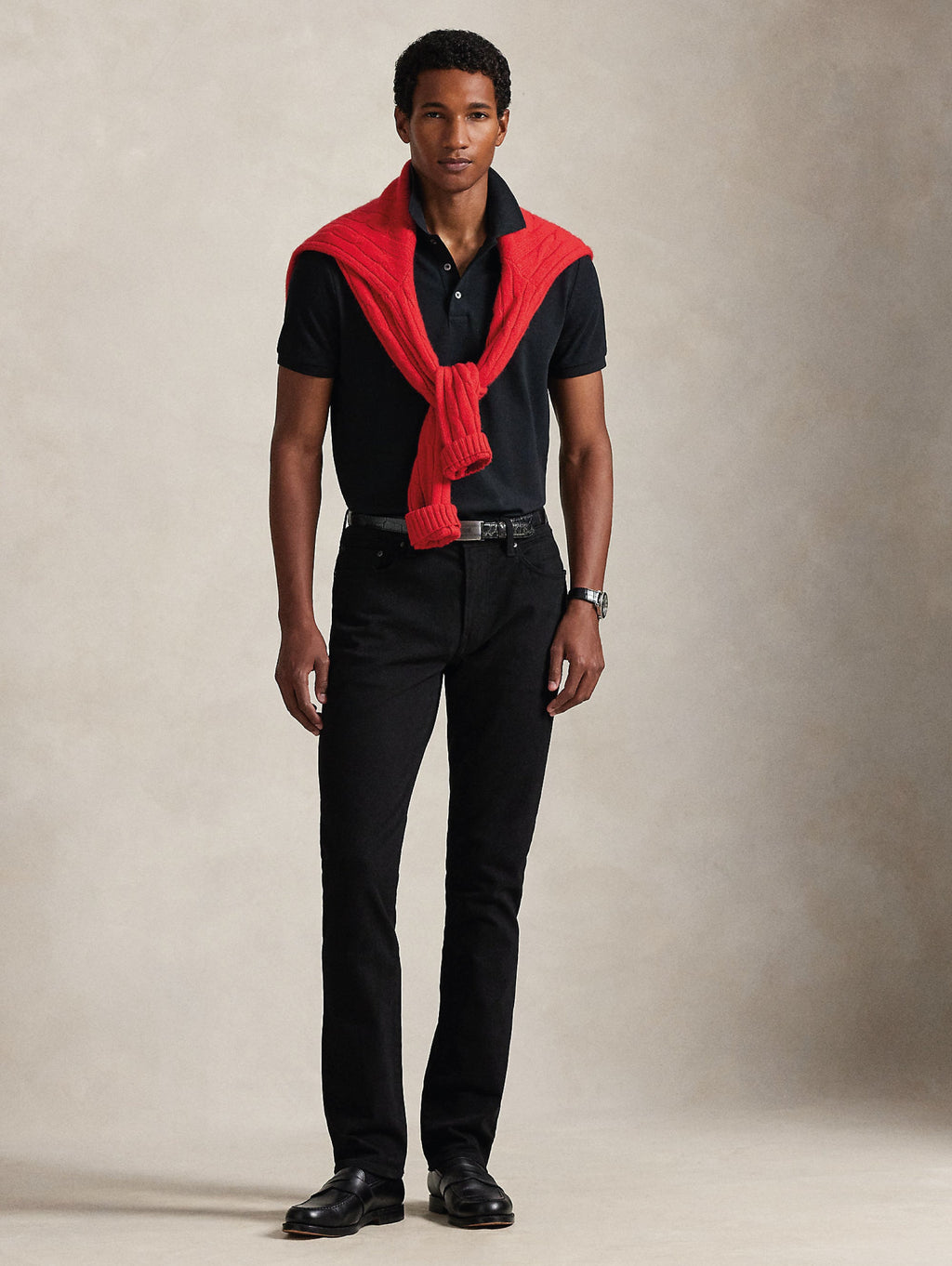2026 New Arrival Polo in Piqué Stretch Custom Slim Fit Nero
