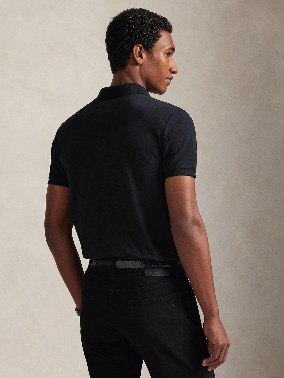 2026 New Arrival Polo in Piqué Stretch Custom Slim Fit Nero