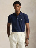 2026 New Arrival Polo in Piqué Stretch Custom Slim Fit Blu