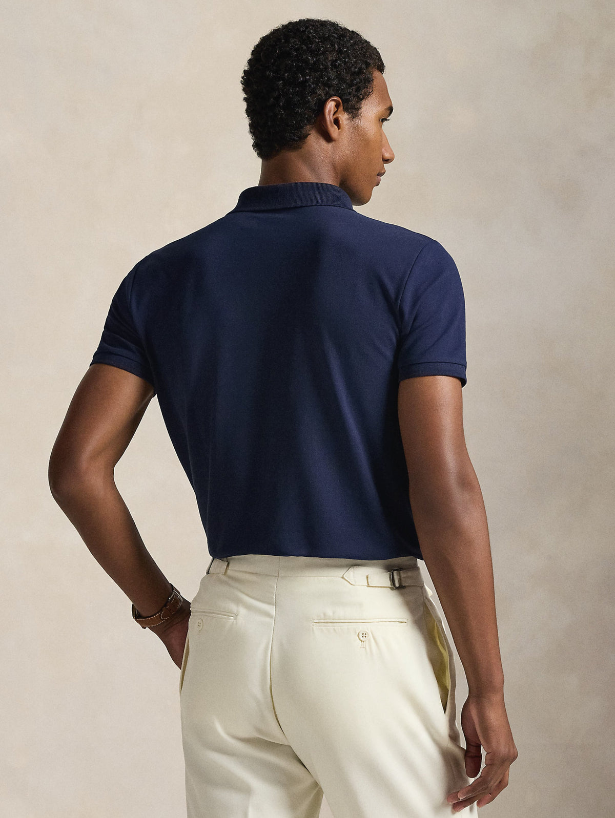 2026 New Arrival Polo in Piqué Stretch Custom Slim Fit Blu
