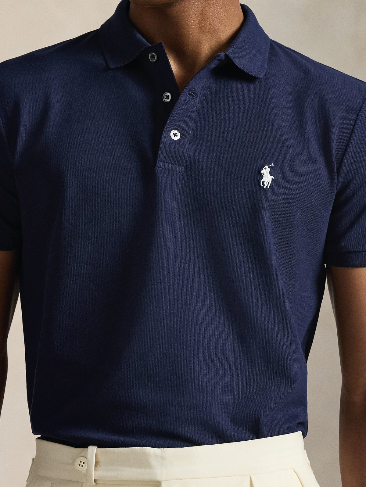 2026 New Arrival Polo in Piqué Stretch Custom Slim Fit Blu