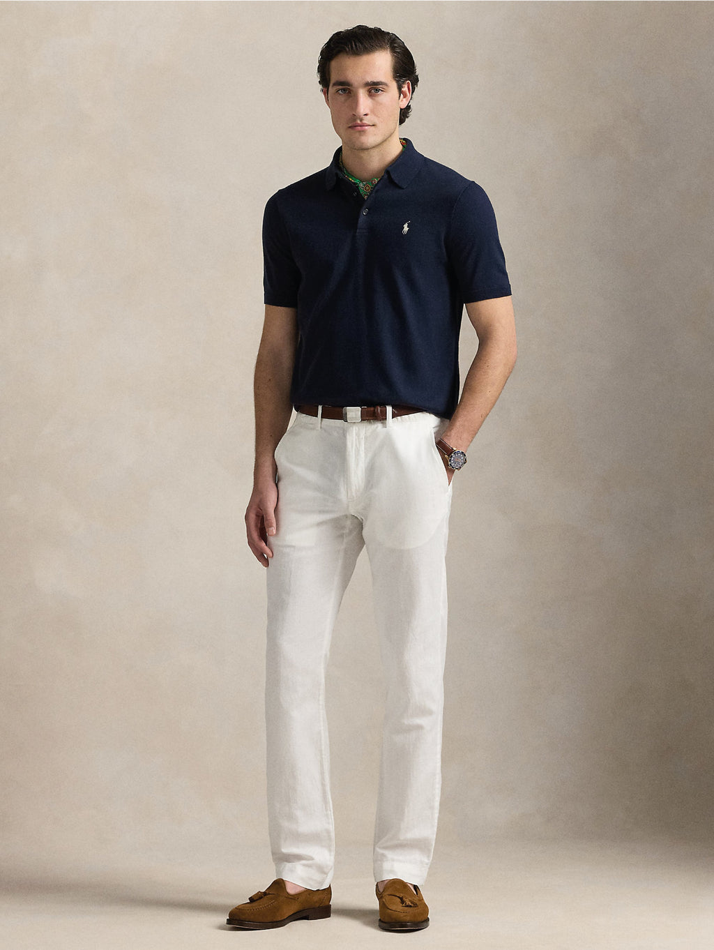 2026 New Arrival Polo in Maglia di Cotone Fine Blu Navy