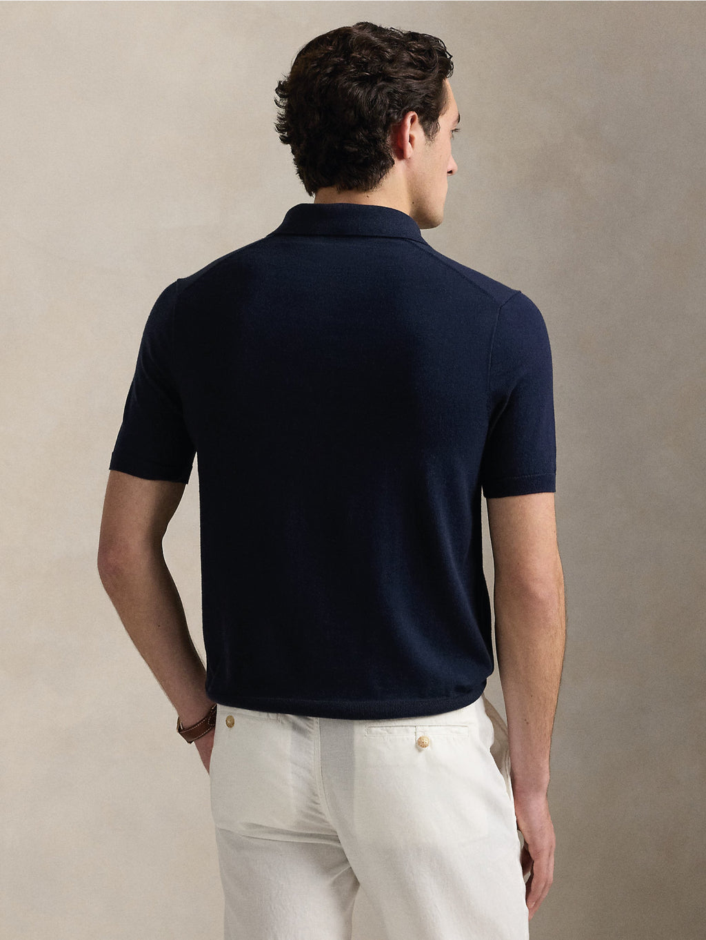 2026 New Arrival Polo in Maglia di Cotone Fine Blu Navy