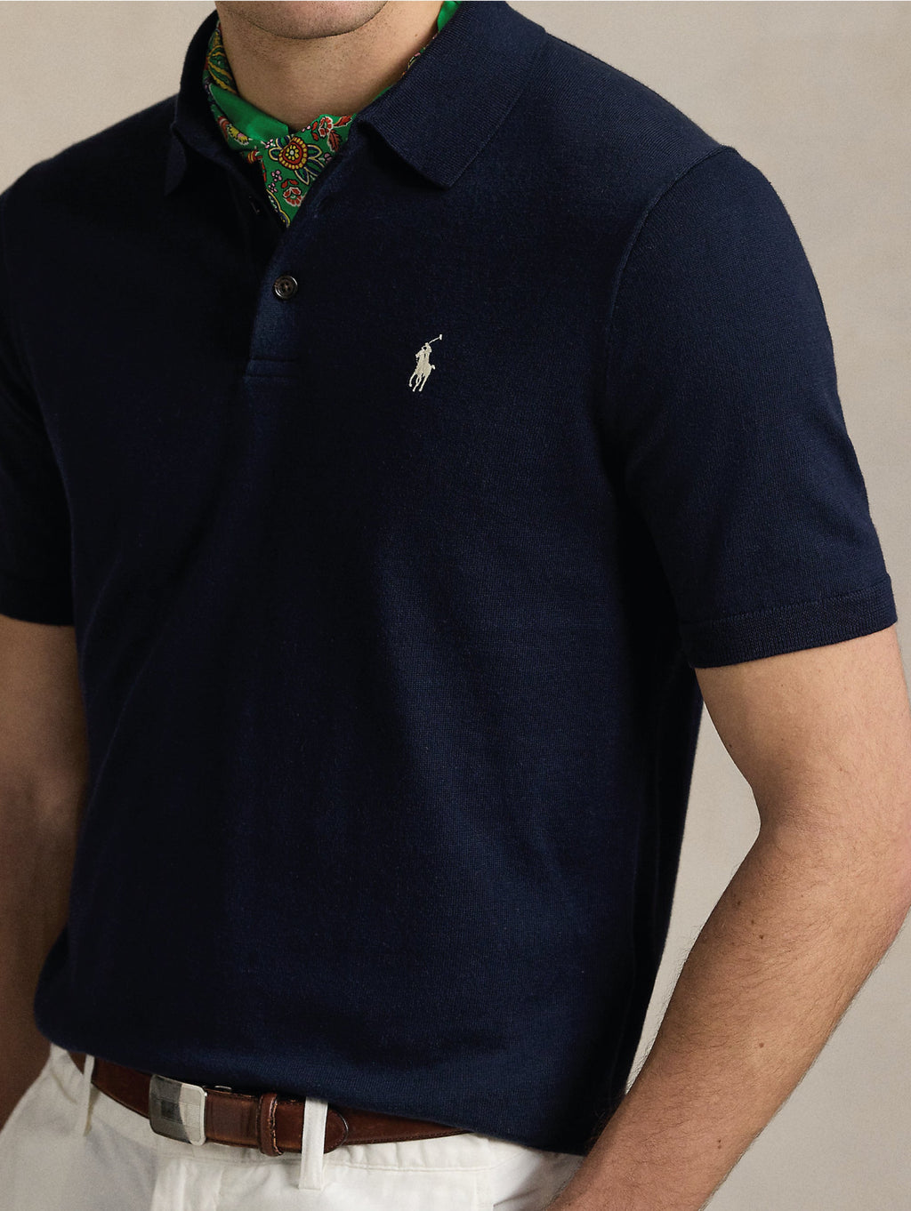 2026 New Arrival Polo in Maglia di Cotone Fine Blu Navy