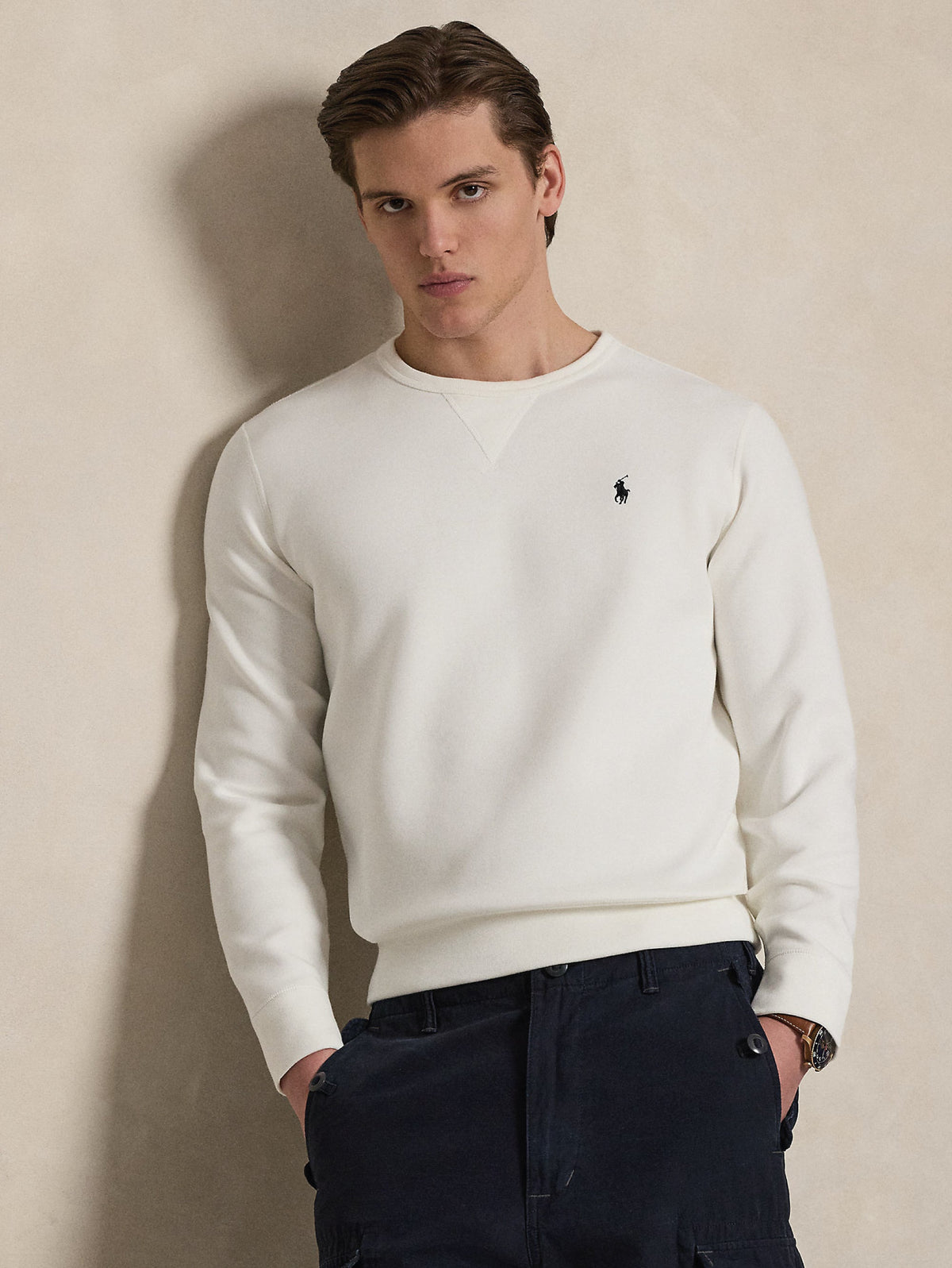 2026 New Arrival Felpa Girocollo in Maglia Doppia Bianco