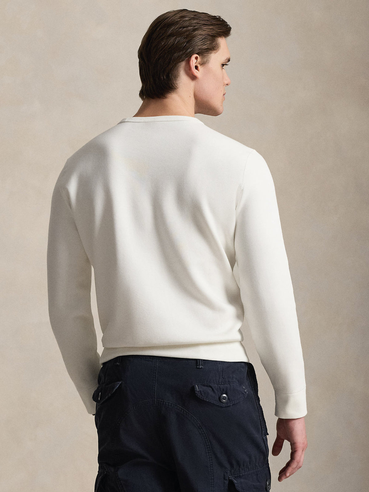 2026 New Arrival Felpa Girocollo in Maglia Doppia Bianco