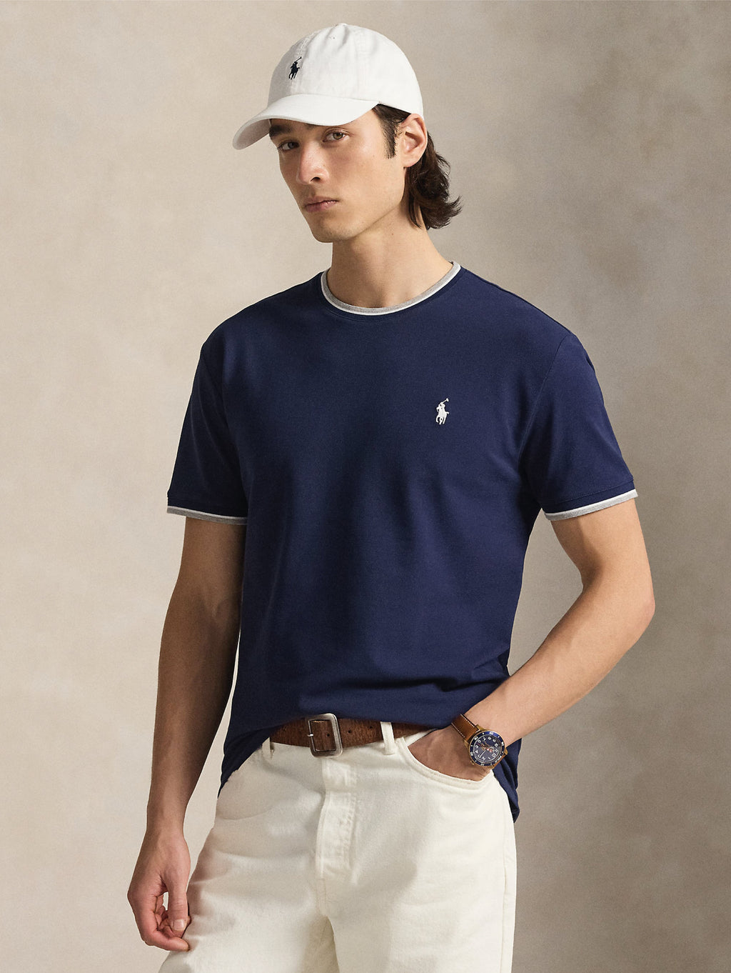 2026 New Arrival T-shirt in Jersey Mesh Classic Fit Blu