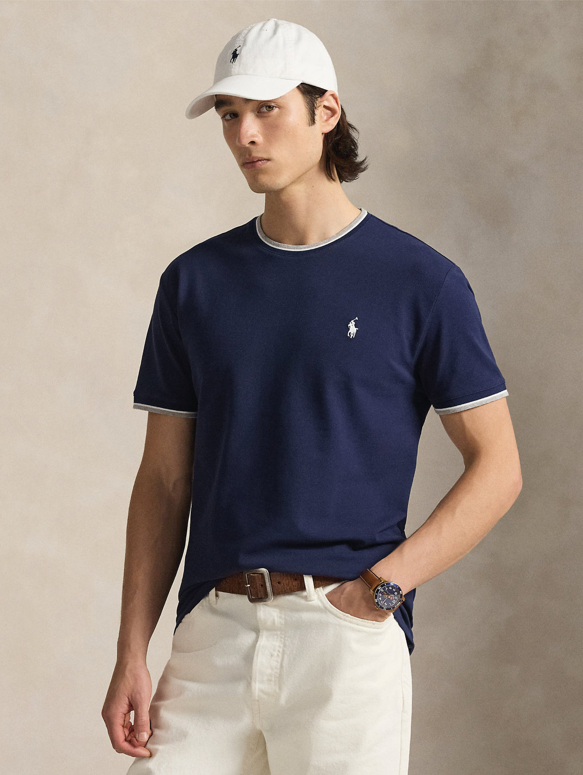 2026 New Arrival T-shirt in Jersey Mesh Classic Fit Blu