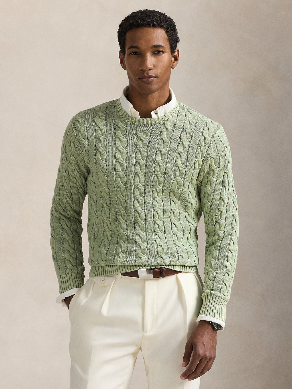 2026 New Arrival Maglione a Trecce Tinto in Capo Verde