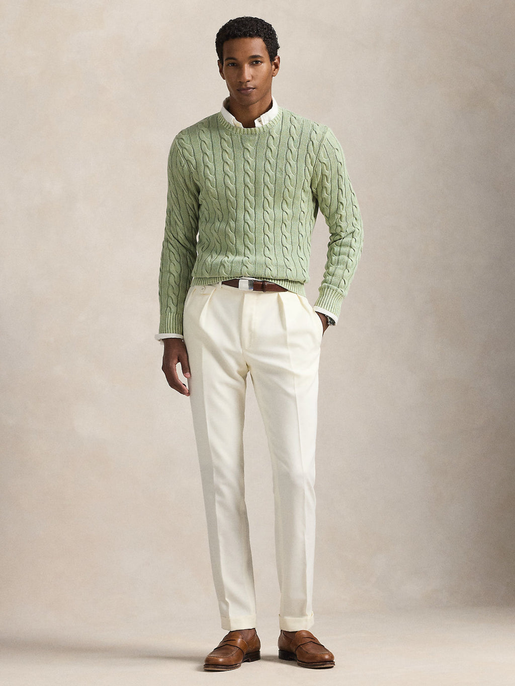 2026 New Arrival Maglione a Trecce Tinto in Capo Verde