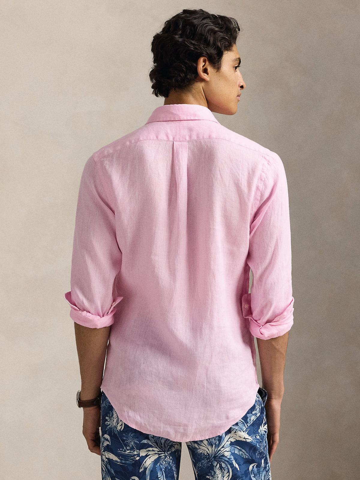 2026 New Arrival Camicia in Lino Custom Fit Rosa
