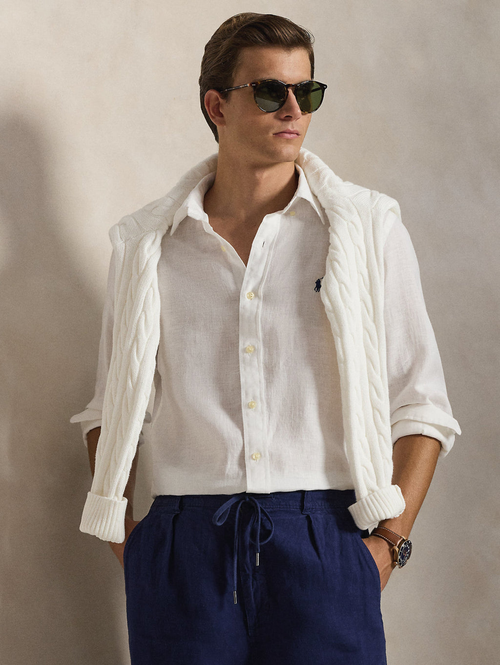 2026 New Arrival Camicia in Lino Custom Fit Bianco