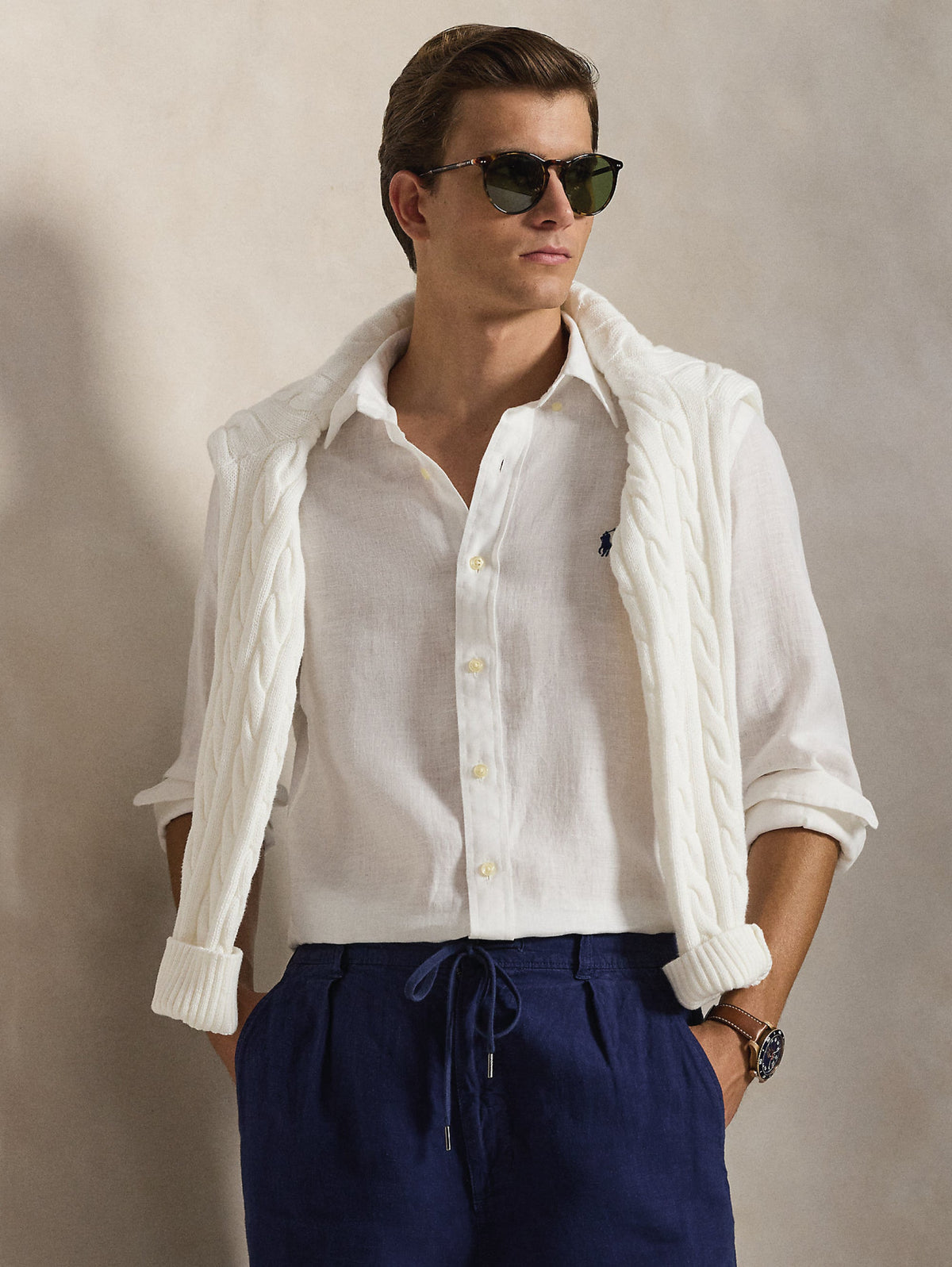 2026 New Arrival Camicia in Lino Custom Fit Bianco