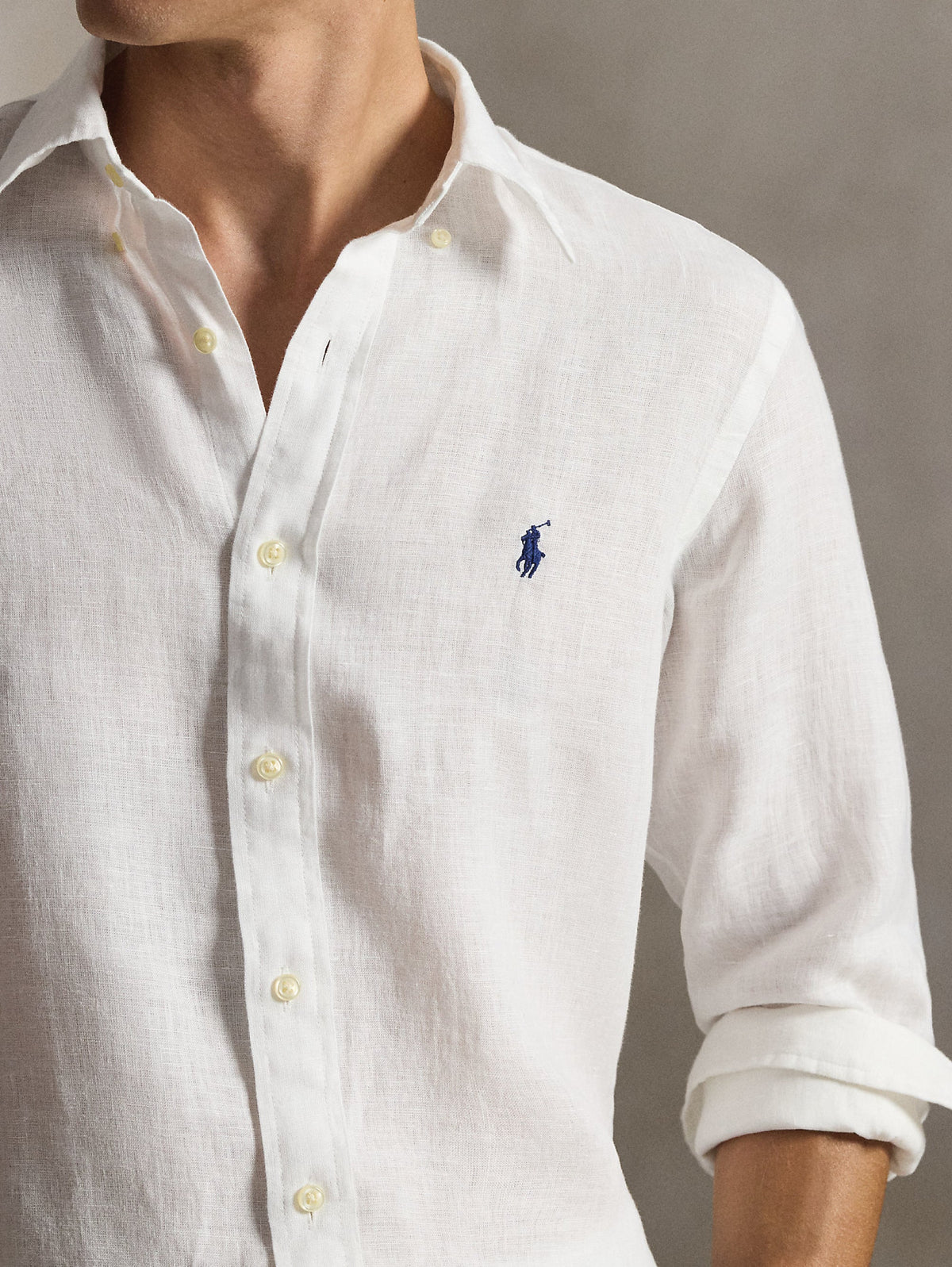 2026 New Arrival Camicia in Lino Custom Fit Bianco
