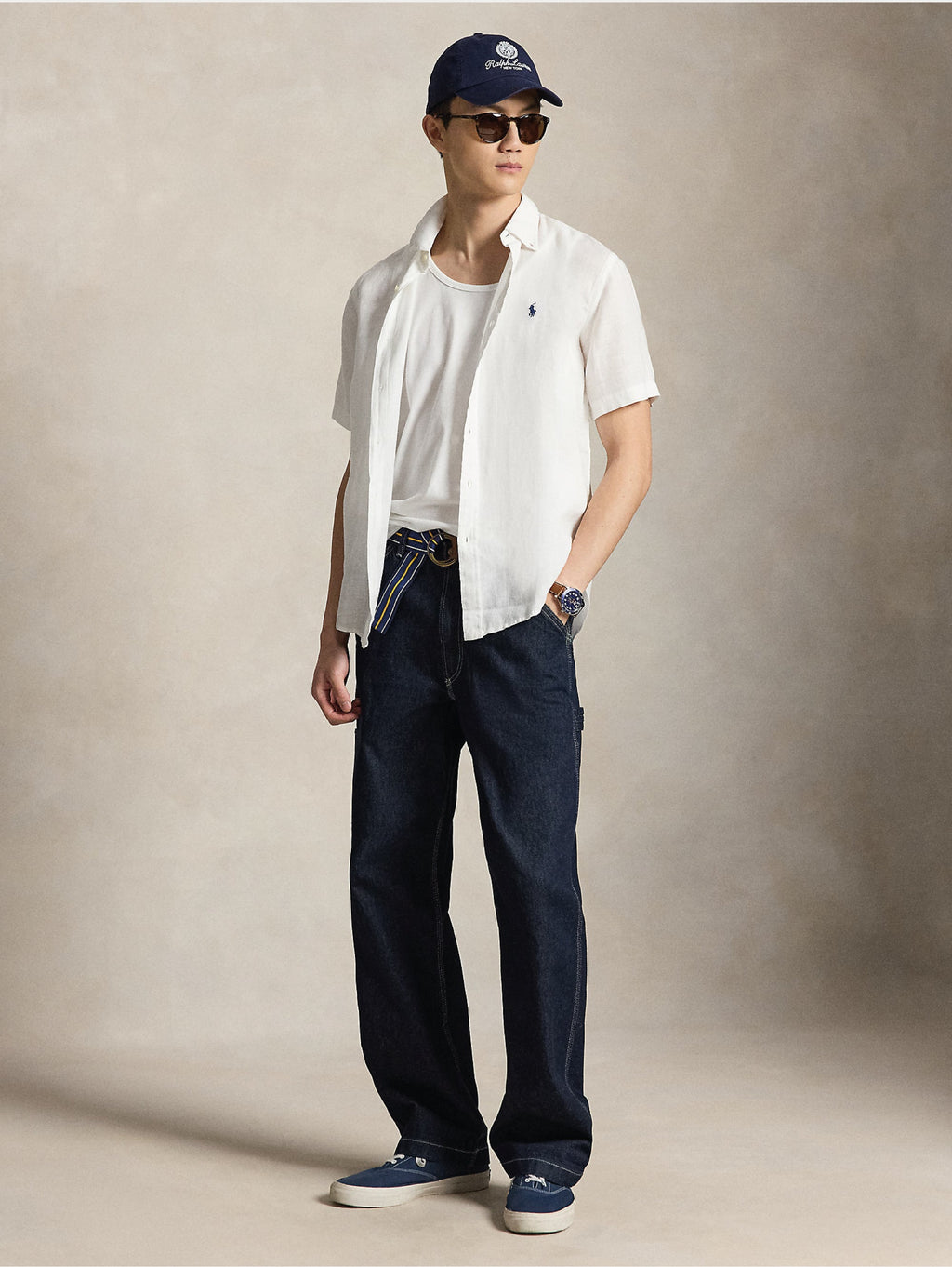 2026 New Arrival Camicia in Lino Maniche Corte Bianco