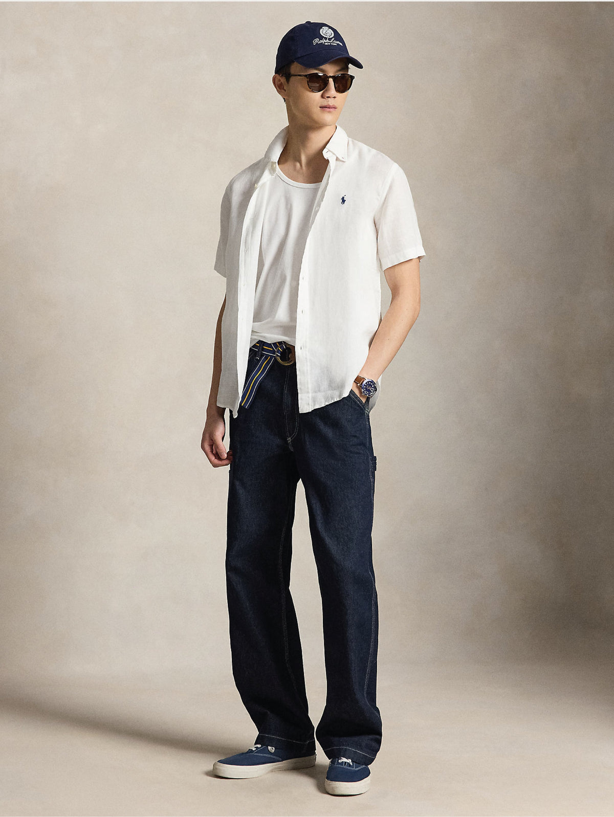 2026 New Arrival Camicia in Lino Maniche Corte Bianco