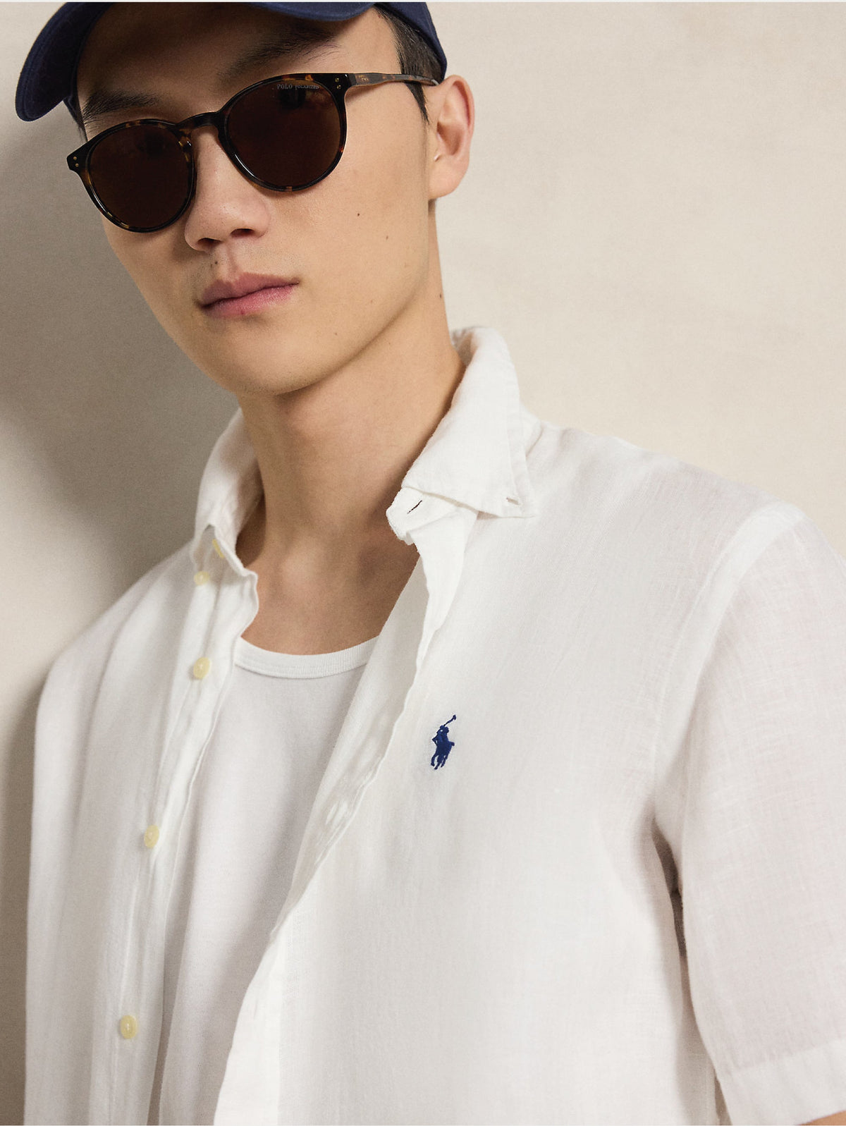 2026 New Arrival Camicia in Lino Maniche Corte Bianco
