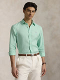 2026 New Arrival Camicia in Lino Slim Fit Verde