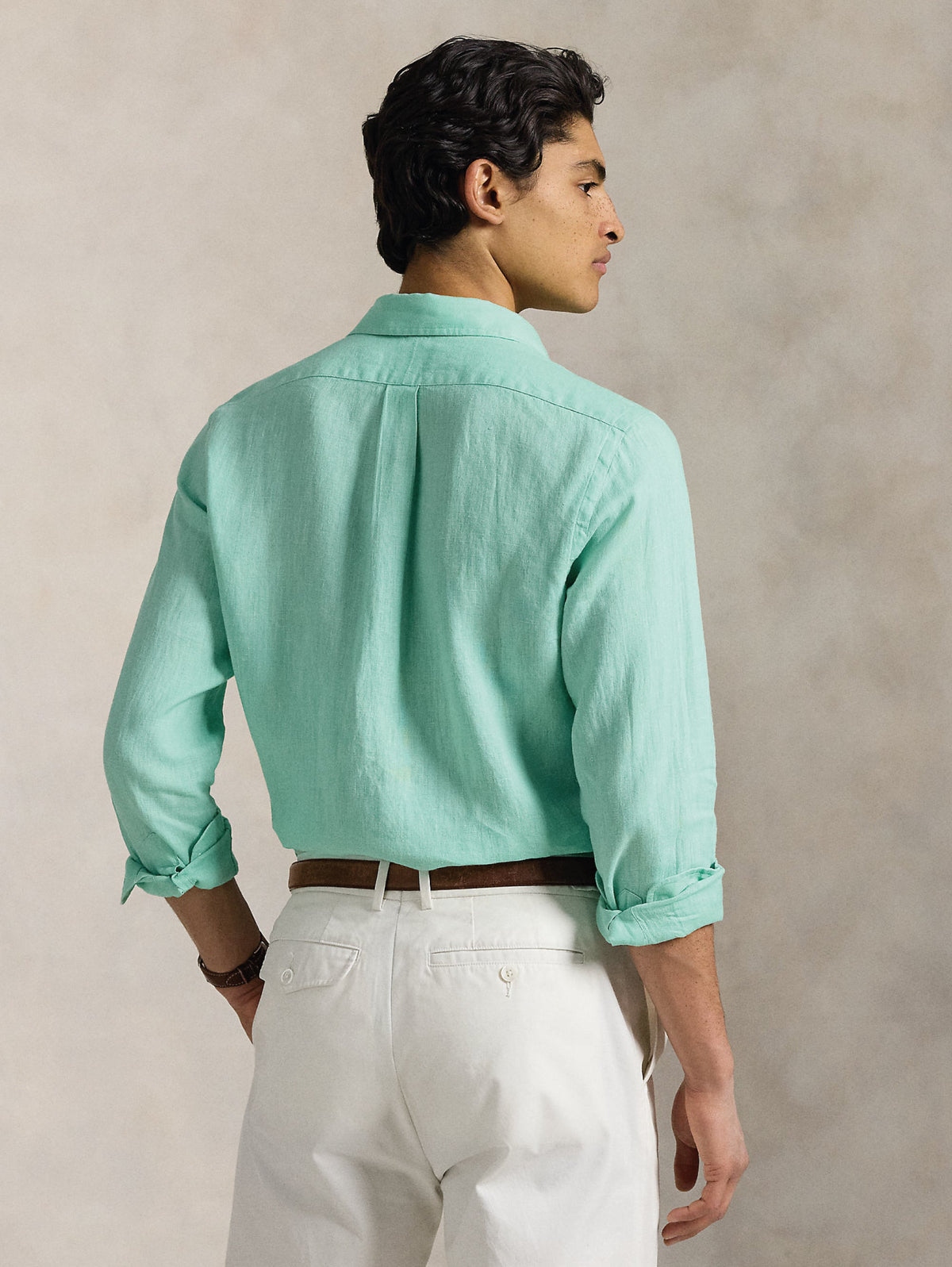 2026 New Arrival Camicia in Lino Slim Fit Verde