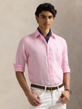 2026 New Arrival Camicia in Lino Slim Fit Rosa
