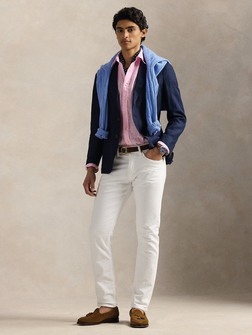 2026 New Arrival Camicia in Lino Slim Fit Rosa