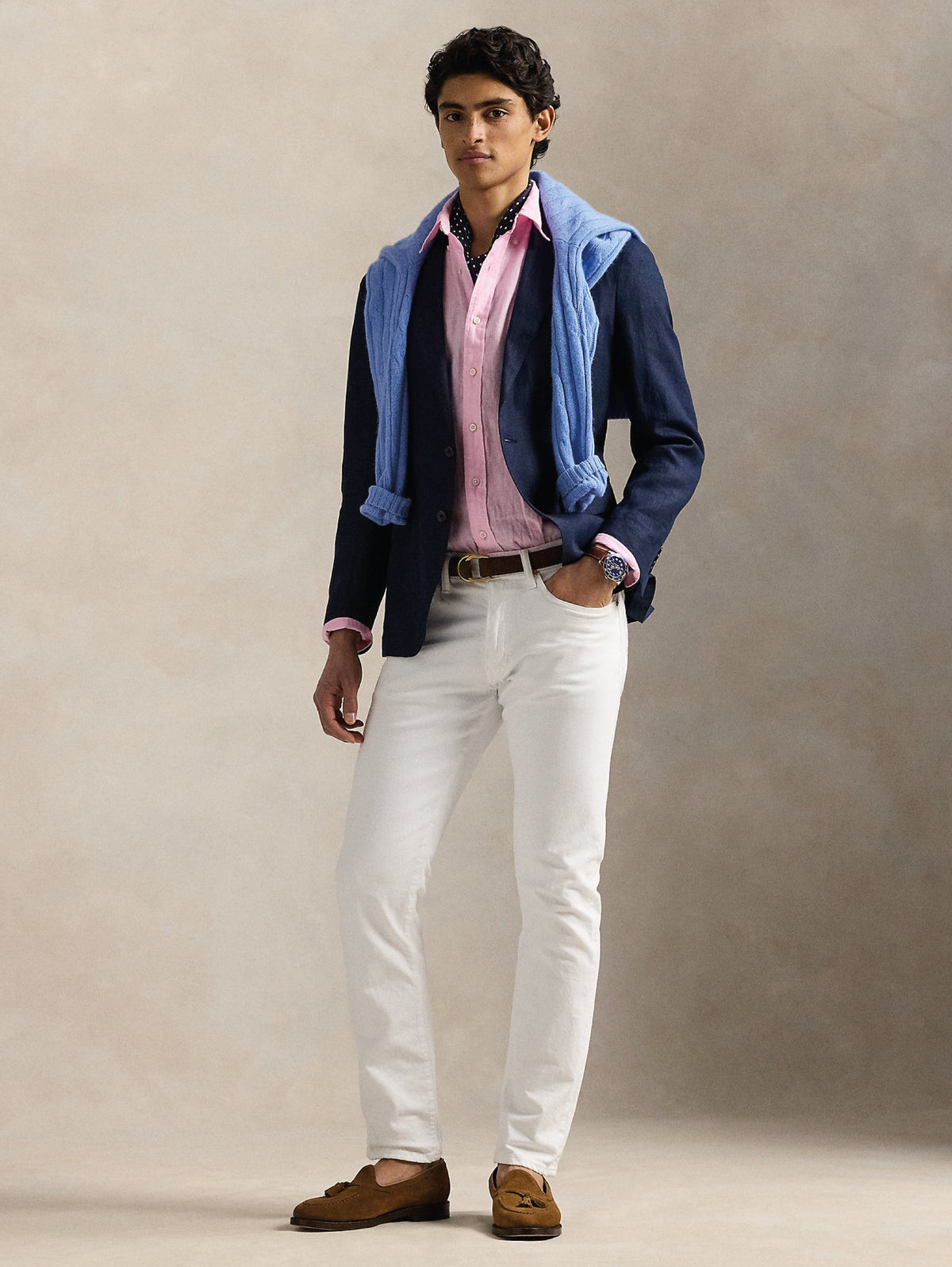 2026 New Arrival Camicia in Lino Slim Fit Rosa