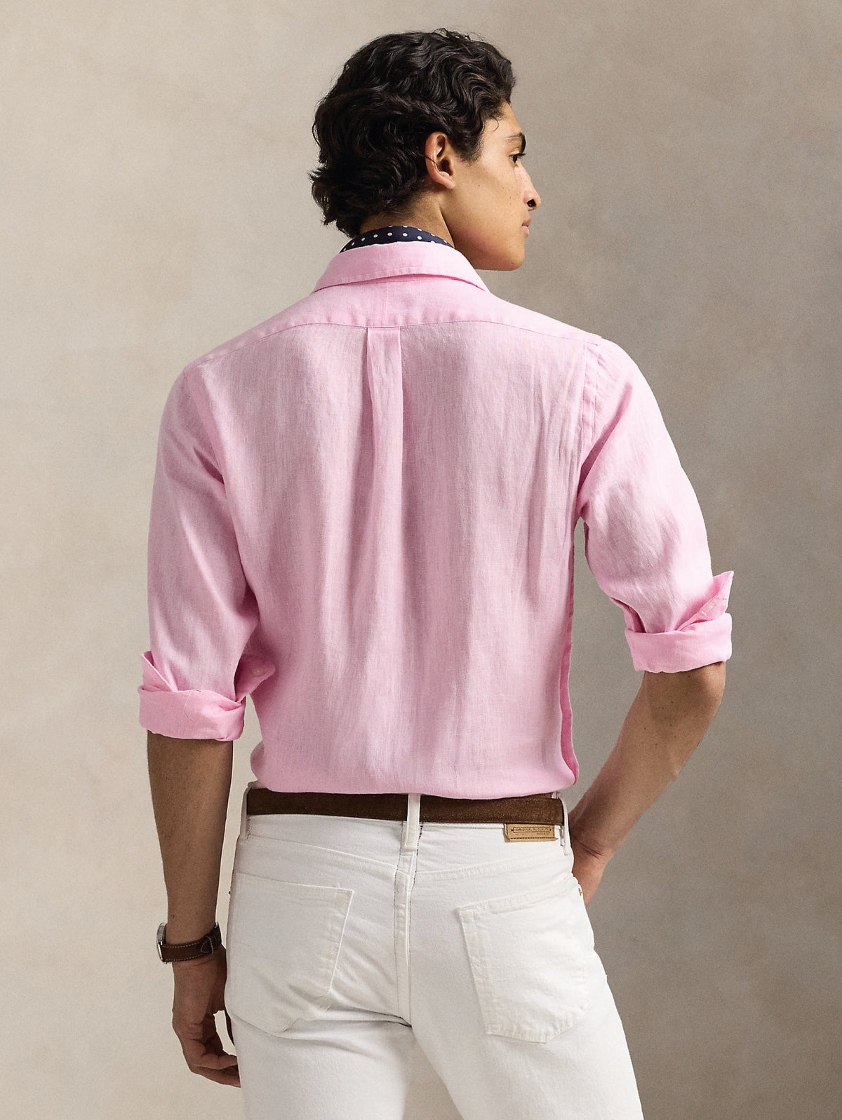 2026 New Arrival Camicia in Lino Slim Fit Rosa