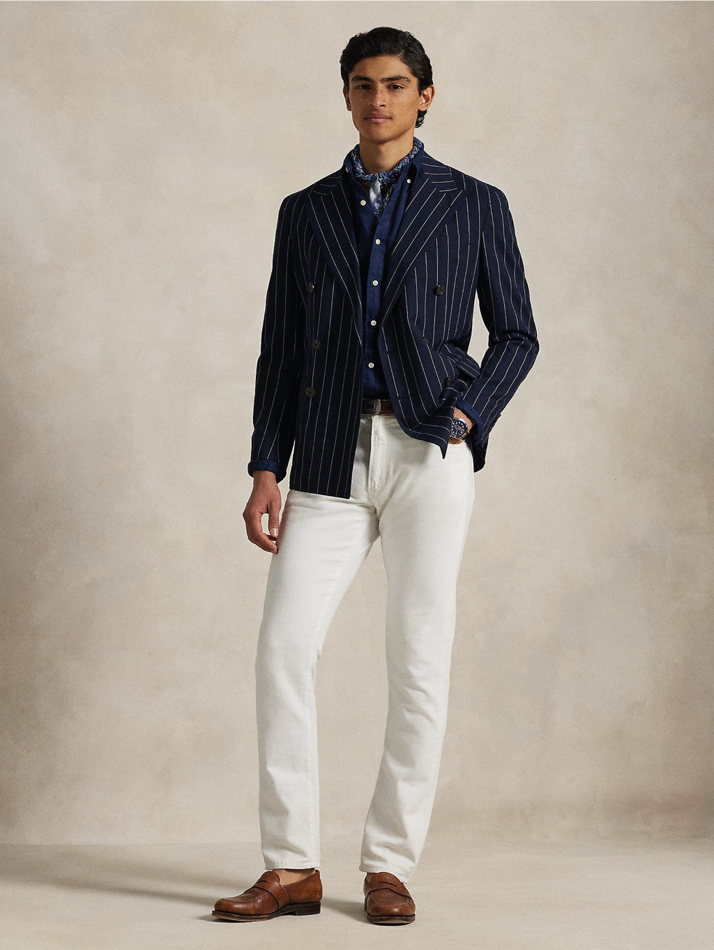 2026 New Arrival Camicia in Lino Slim Fit Rosa Blu