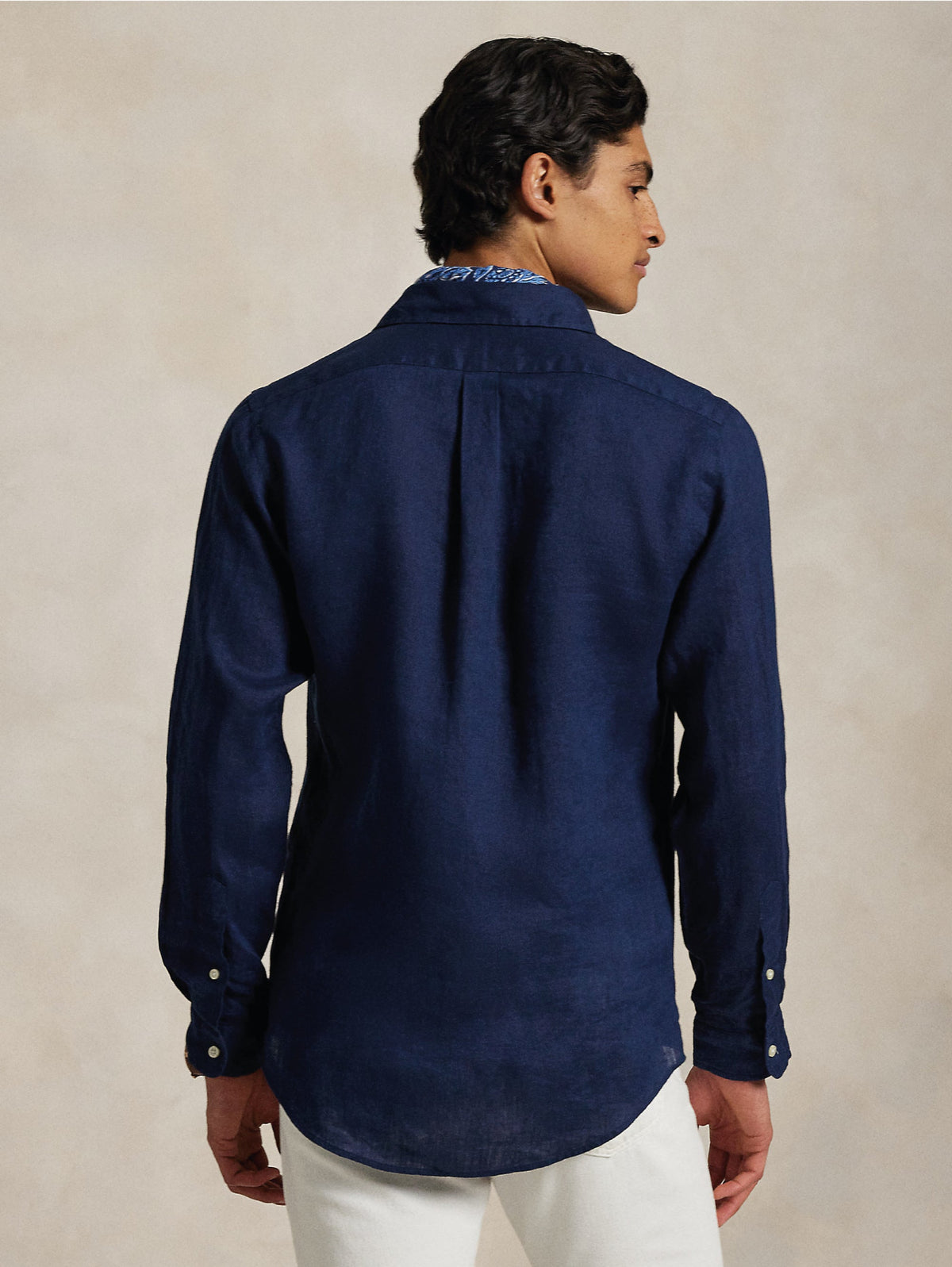 2026 New Arrival Camicia in Lino Slim Fit Rosa Blu