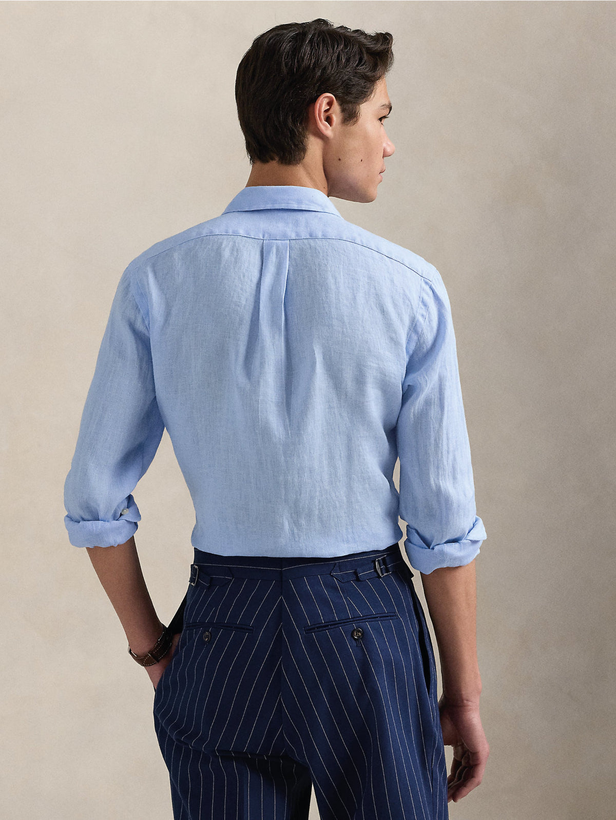 2026 New Arrival Camicia in Lino Slim Fit Celeste