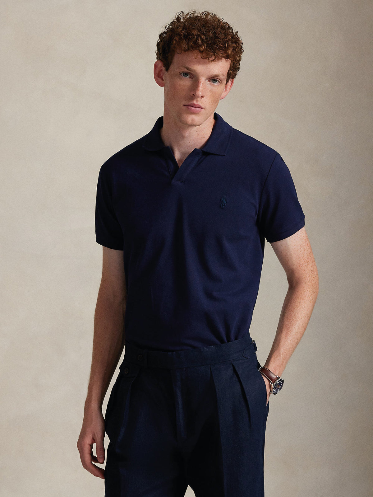2026 New Arrival Polo Stretch Custom Slim Fit Blu