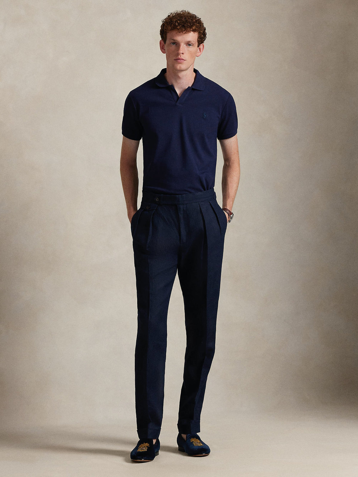 2026 New Arrival Polo Stretch Custom Slim Fit Blu