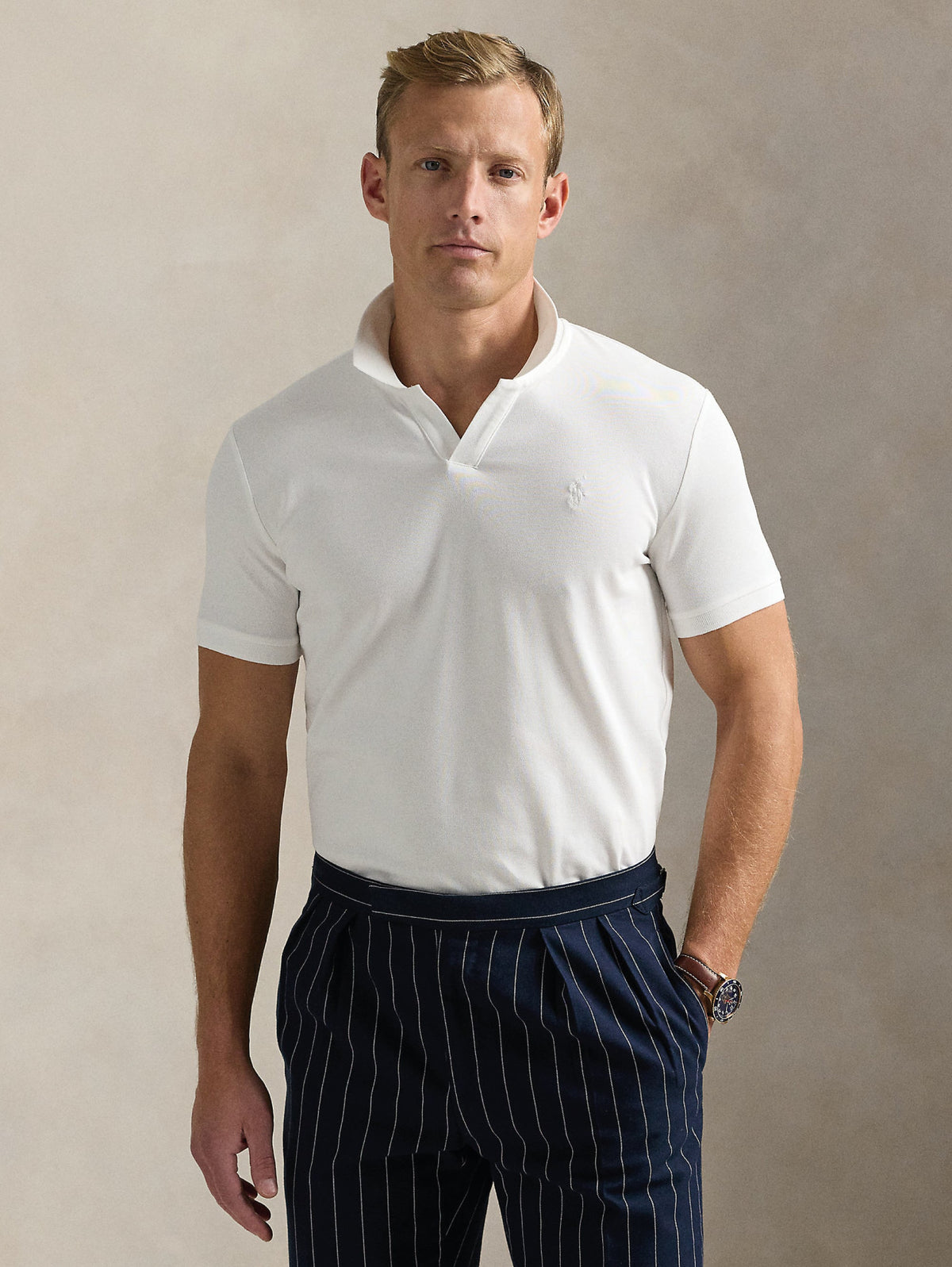 2026 New Arrival Polo Stretch Custom Slim Fit Bianco